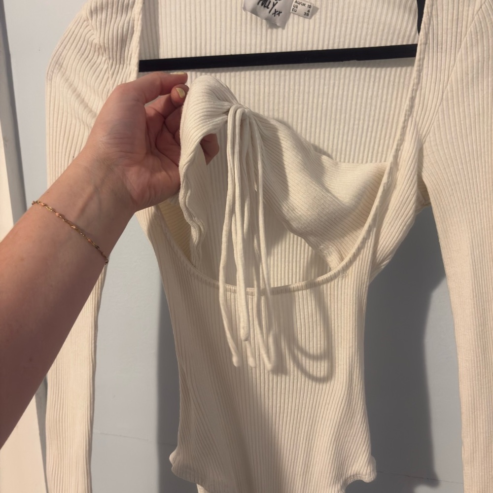 Princess Polly Ivory Ribbed Top - Picture 9 of 11